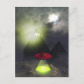 Illuminati Pyramid und UFO Postkarte (Vorderseite)