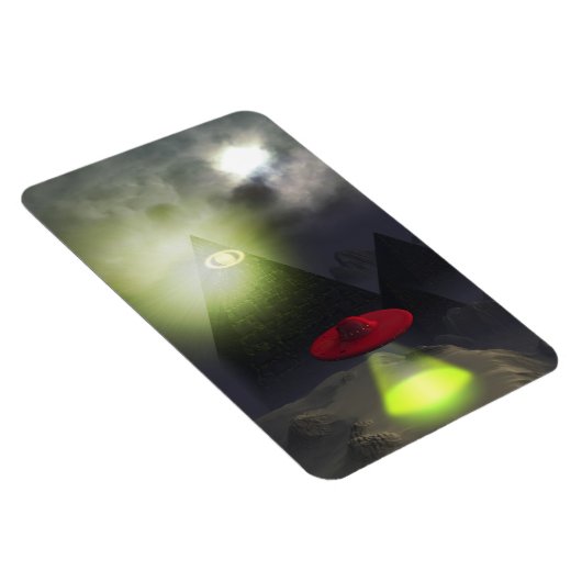 Illuminati Pyramid und UFO Premium Flexi Magnet (Rechte Seite)