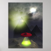 Illuminati Pyramid und UFO Print Poster (Vorne)