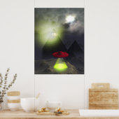 Illuminati Pyramid und UFO Print Poster (Küche)