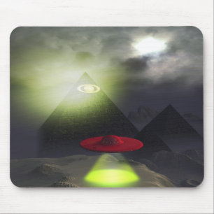 Illuminati Pyramide und UFO Mousepad