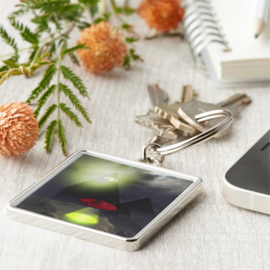 Illuminati Pyramide und UFO-Schlüsselanhänger Schlüsselanhänger (Seite)