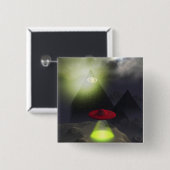 Illuminati-Pyramide und UFO-Taste Button (Vorne & Hinten)