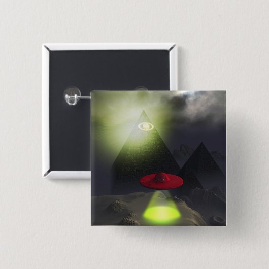 Illuminati-Pyramide und UFO-Taste Button (Vorne & Hinten)