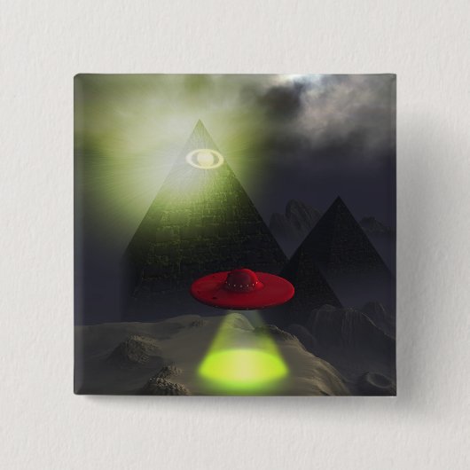 Illuminati-Pyramide und UFO-Taste Button (Vorderseite)