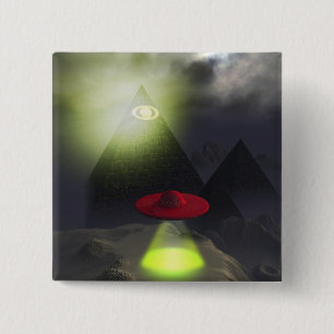 Illuminati-Pyramide und UFO-Taste Button