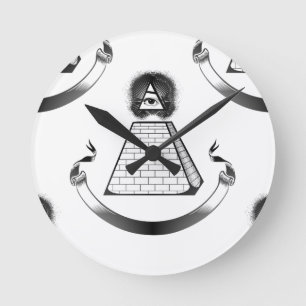 Illuminati Runde Wanduhr