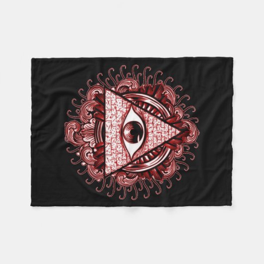 Illuminati Symbol-Fleece-Decke Fleecedecke (Vorderseite (Horizontal))