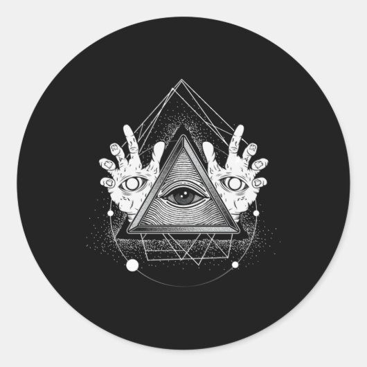 Illuminati Symbol Masonic Triangle Pyramid Verschw Runder Aufkleber (Vorderseite)
