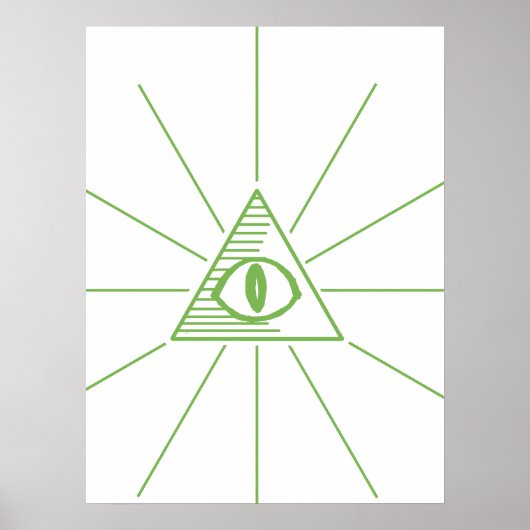 Illuminati Triangle Eye Green Poster (Vorne)