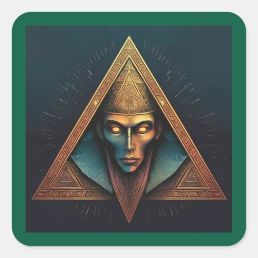Illuminati Wall Wappen Quadratischer Aufkleber (Vorderseite)