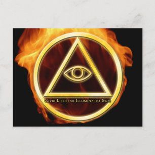 Illuminati zum Feuer Postkarte
