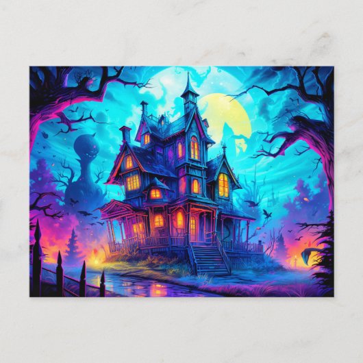 Illuminating Haunted House Postkarte (Vorderseite)