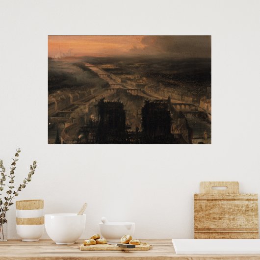 Illumination von Notre Dame Poster (Küche)