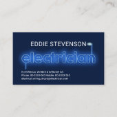 Illuminieren der blauen elektrischen Signatur Visitenkarte (Vorderseite)