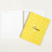 Illuminieren des gelben Batik-eleganten Monogrammn Planer (Anzeige)