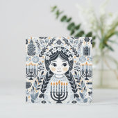 Illuminieren Sie die Nacht: Eine Hanukkah-Feier Einladung (Stehend Vorderseite)