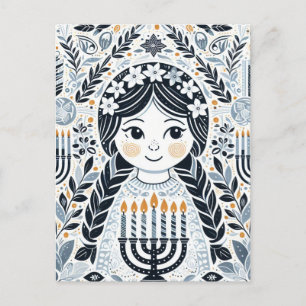 Illuminieren Sie die Nacht: Eine Hanukkah-Feier Feiertagspostkarte