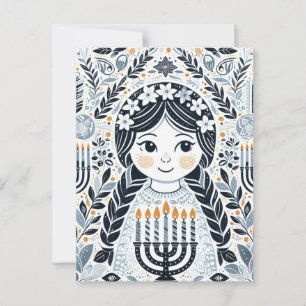 Illuminieren Sie die Nacht: Eine Hanukkah-Feier Postkarte