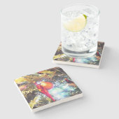 Illuminierende Ornamente Steinuntersetzer (Seitenansicht)