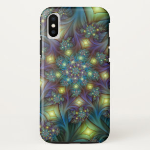 Illuminierte Abstrakte Shiny Aquamarines Lila Frak iPhone X Hülle