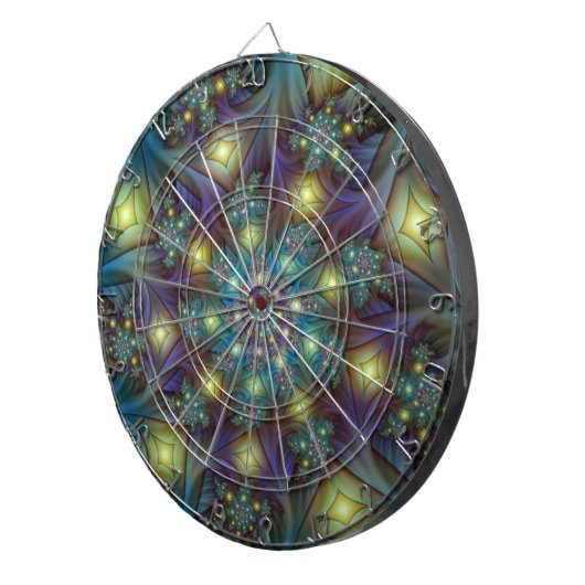 Illuminierte Abstrakte Shiny Aquamarines Lila Frak Dartscheibe (Vorderseite rechts)