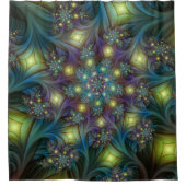 Illuminierte Abstrakte Shiny Aquamarines Lila Frak Duschvorhang (Vorderseite)