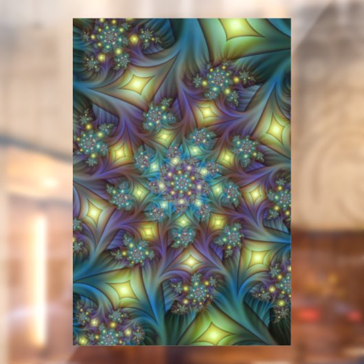 Illuminierte Abstrakte Shiny Aquamarines Lila Frak Fensteraufkleber (Blatt 2)