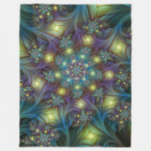 Illuminierte Abstrakte Shiny Aquamarines Lila Frak Fleecedecke (Vorderseite)