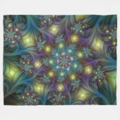 Illuminierte Abstrakte Shiny Aquamarines Lila Frak Fleecedecke (Vorderseite (Horizontal))