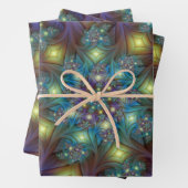 Illuminierte Abstrakte Shiny Aquamarines Lila Frak Geschenkpapier Set (Beispiel)