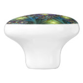 Illuminierte Abstrakte Shiny Aquamarines Lila Frak Keramikknauf (Seitenansicht)