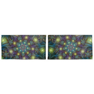 Illuminierte Abstrakte Shiny Aquamarines Lila Frak Kissenbezug