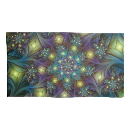 Illuminierte Abstrakte Shiny Aquamarines Lila Frak Kissenbezug (Rückseite-Rechts)