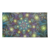 Illuminierte Abstrakte Shiny Aquamarines Lila Frak Kissenbezug (Rückseite-Links)