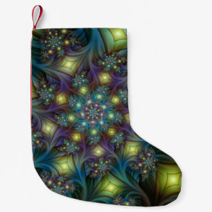 Illuminierte Abstrakte Shiny Aquamarines Lila Frak Kleiner Weihnachtsstrumpf