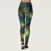 Illuminierte Abstrakte Shiny Aquamarines Lila Frak Leggings (Rückseite)