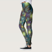 Illuminierte Abstrakte Shiny Aquamarines Lila Frak Leggings (Links)