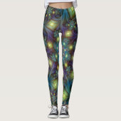 Illuminierte Abstrakte Shiny Aquamarines Lila Frak Leggings (Vorderseite)