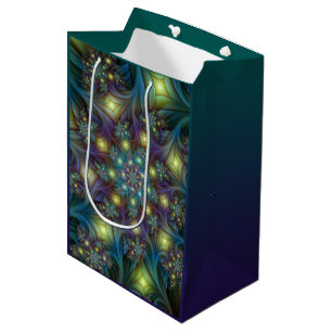 Illuminierte Abstrakte Shiny Aquamarines Lila Frak Mittlere Geschenktüte