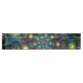 Illuminierte Abstrakte Shiny Aquamarines Lila Frak Namensplakette (Vorderseite)