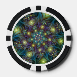 Illuminierte Abstrakte Shiny Aquamarines Lila Frak Pokerchips