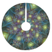 Illuminierte Abstrakte Shiny Aquamarines Lila Frak Polyester Weihnachtsbaumdecke (Vorderseite)