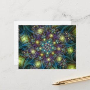 Illuminierte Abstrakte Shiny Aquamarines Lila Frak Postkarte