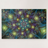 Illuminierte Abstrakte Shiny Aquamarines Lila Frak Puzzle (Horizontal)