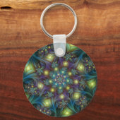 Illuminierte Abstrakte Shiny Aquamarines Lila Frak Schlüsselanhänger (Vorderseite)