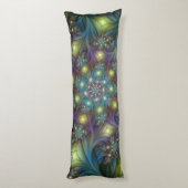 Illuminierte Abstrakte Shiny Aquamarines Lila Frak Seitenschläferkissen (Rückseite (Vertikal))