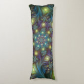 Illuminierte Abstrakte Shiny Aquamarines Lila Frak Seitenschläferkissen (Vorderseite Vertikal)