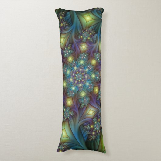 Illuminierte Abstrakte Shiny Aquamarines Lila Frak Seitenschläferkissen (Vorderseite Vertikal)