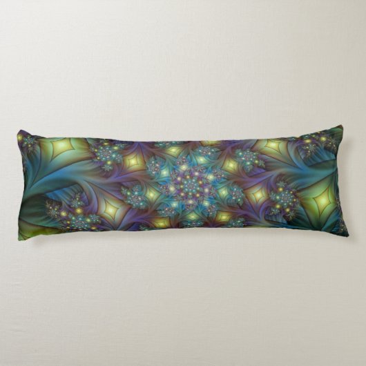 Illuminierte Abstrakte Shiny Aquamarines Lila Frak Seitenschläferkissen (Rückseite)